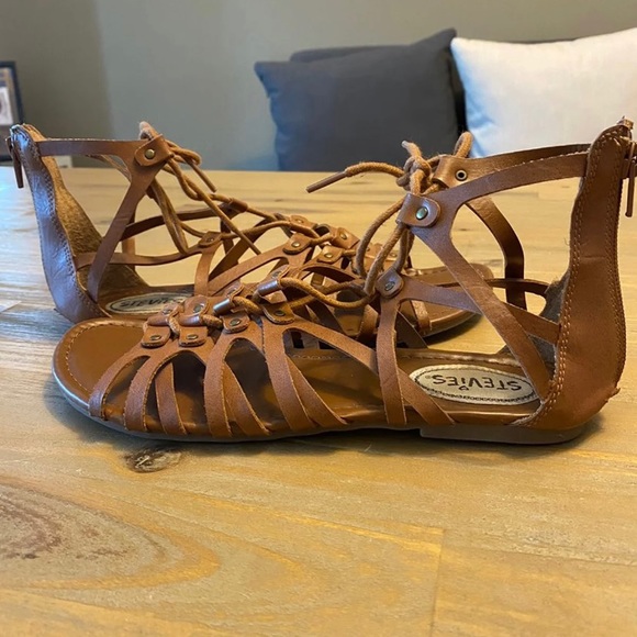 Brown, Lace up, Sandals. Size 5 (fits like 6) - Picture 1 of 5